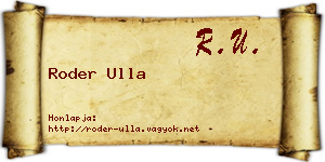Roder Ulla névjegykártya